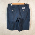 Vintage Ralph Lauren Polo Shorts Jorts Chino Cargo Womens W30 Navy Blue Baggy Cotton