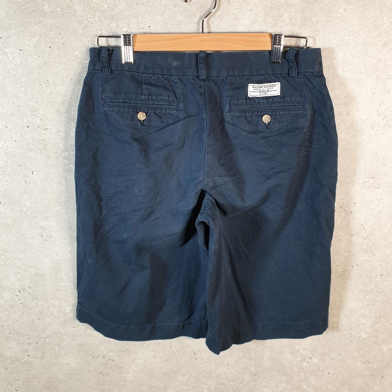 Vintage Ralph Lauren Polo Shorts Jorts Chino Cargo Womens W30 Navy Blue Baggy Cotton