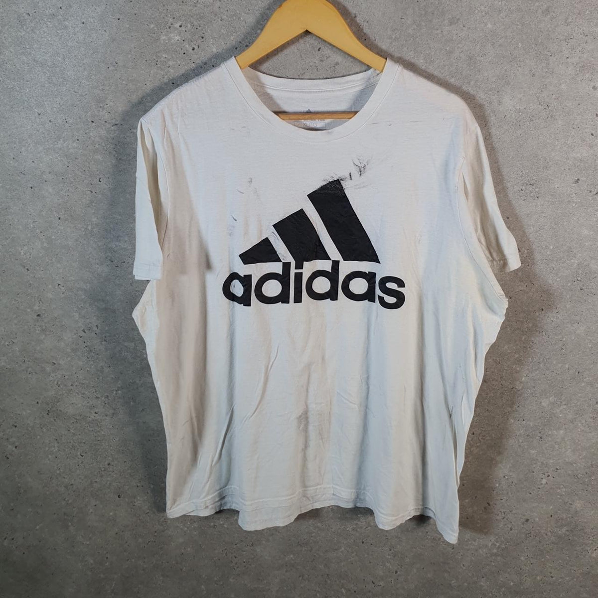 Vintage Adidas Amplifier T Shirt Men’s XL White Sportswear Spellout Logo Athletic
