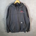 Vintage Carhartt Rain Defender Hoodie Men’s 2XL Grey 1/4 Zip Pullover Blank USA Loose Fit