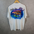 Vintage Hanes Beefy Hauling Ass After Bass USA 90s Single Stitch T Shirt Men’s XL White C9256