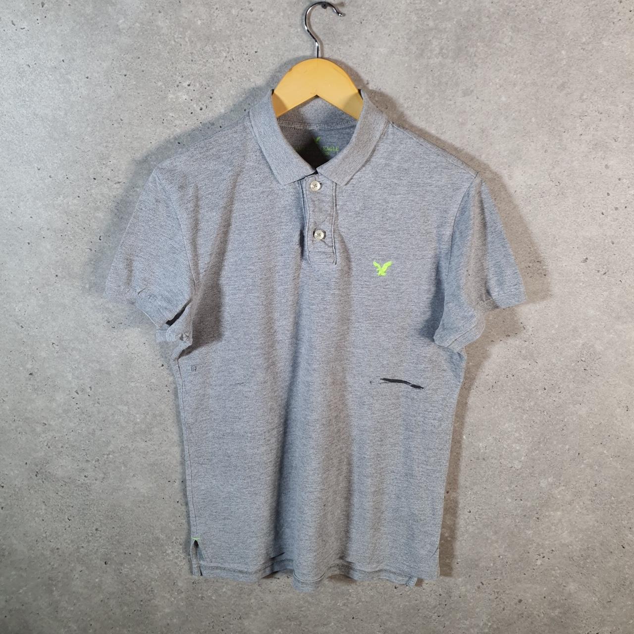 Vintage American Eagle Polo Shirt Men’s Small Grey Regular Fit Embroidered Logo