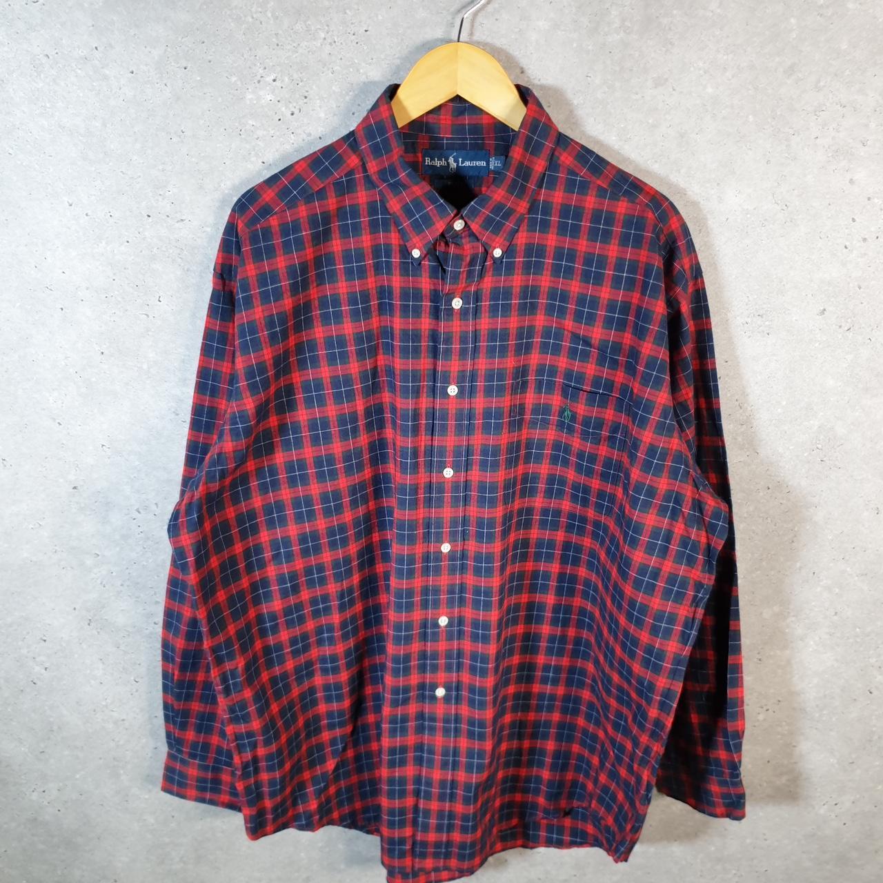 Vintage Ralph Lauren Button Down Shirt Men’s XL Checkered Blake Pony Cotton