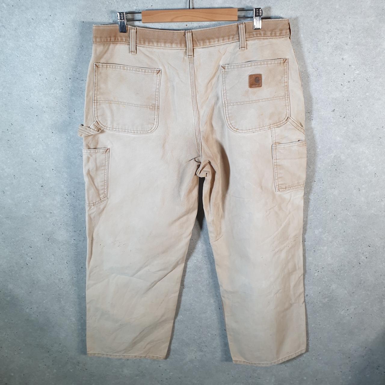Vintage Carhartt Carpenter Trousers Mens W38 L28 Brown Dungaree Fit Workwear