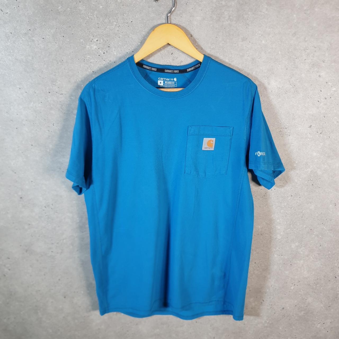 Vintage Carhartt Pocket T Shirt Men’s Medium Blue Workwear Chore Utility Relaxed Fit C9361