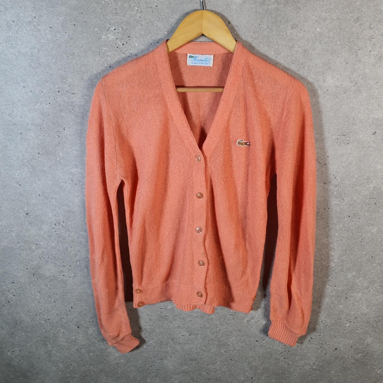 Vintage Haymaker Lacoste Knit Sweater Cardigan Womens Medium Pink Logo Y2K Logo