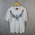 Vintage Diamond Dust Santa Fe Graphic 90s USA Single Stitch T Shirt Men’s Large White