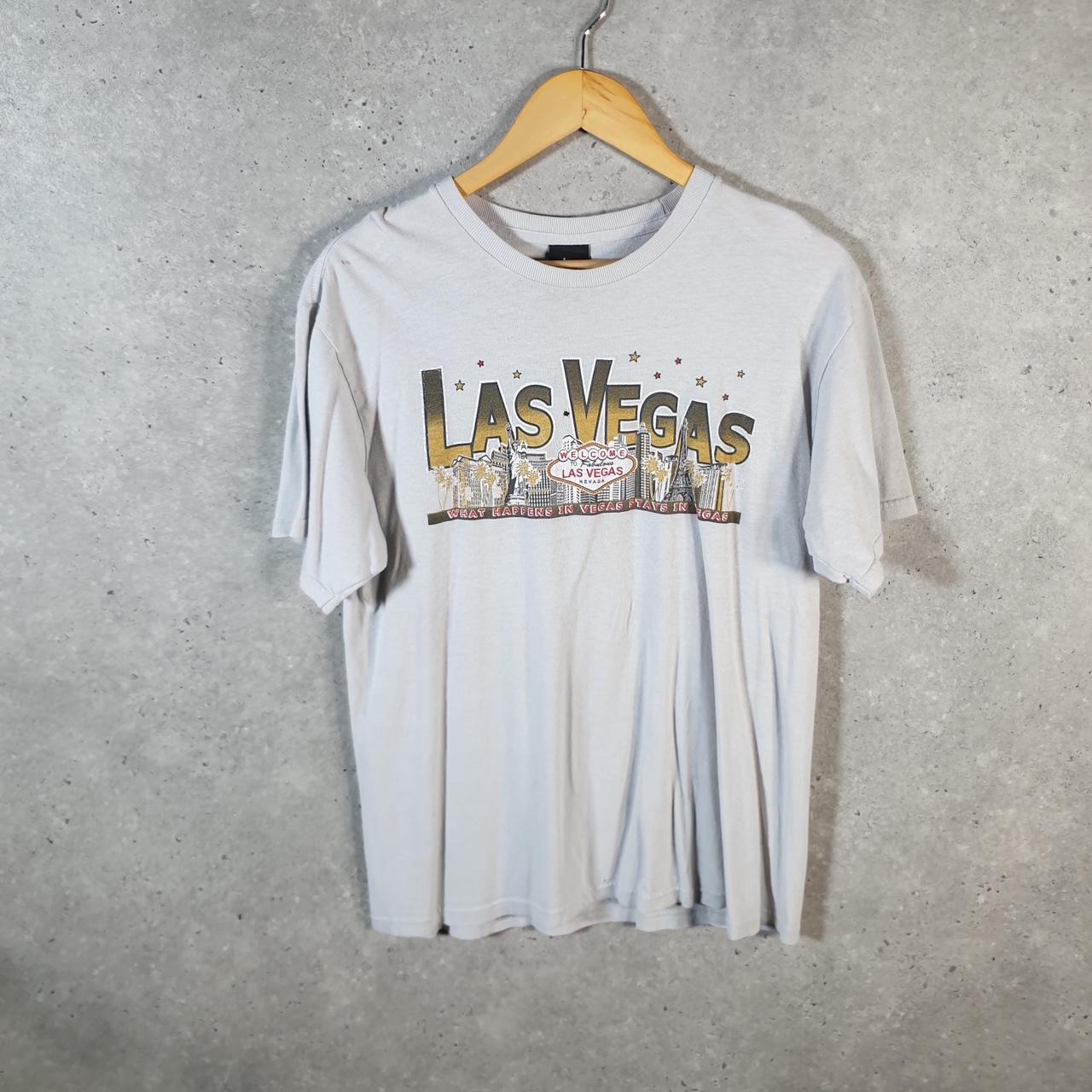 Vintage Stussy Spellout Las Vegas Nevada Printed T Shirt Men’s Medium Graphic Short Sleeve Big Fish Vintage
