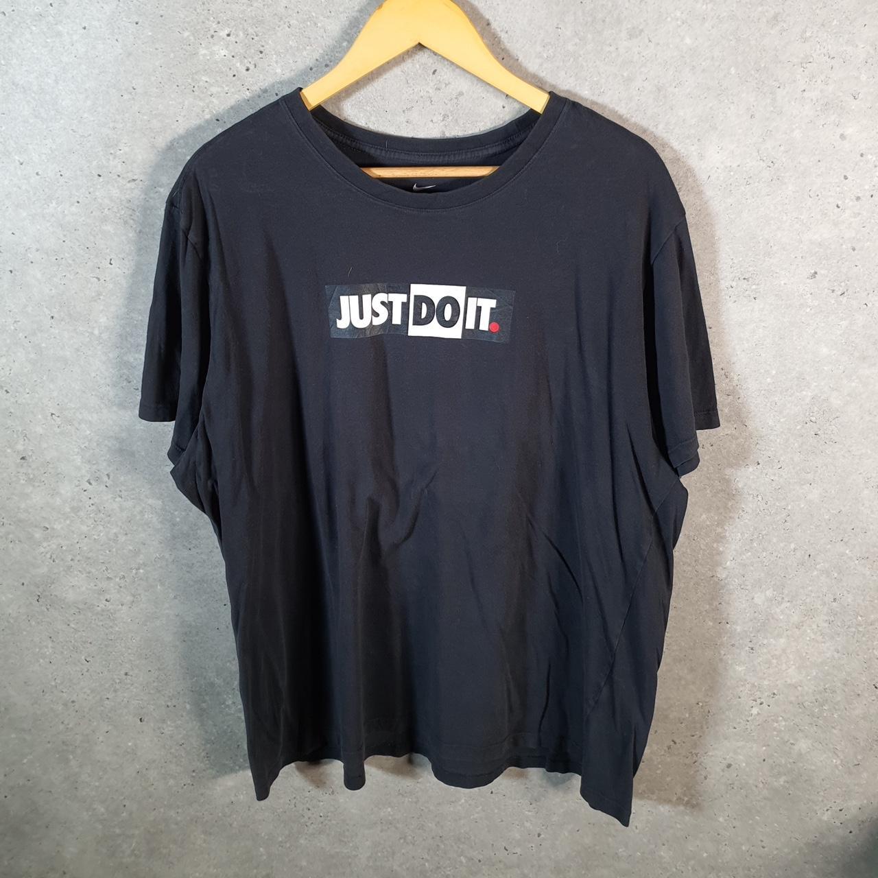 Vintage Nike Spellout Just Do It T Shirt Men’s XL Black Logo Swoosh Athletic