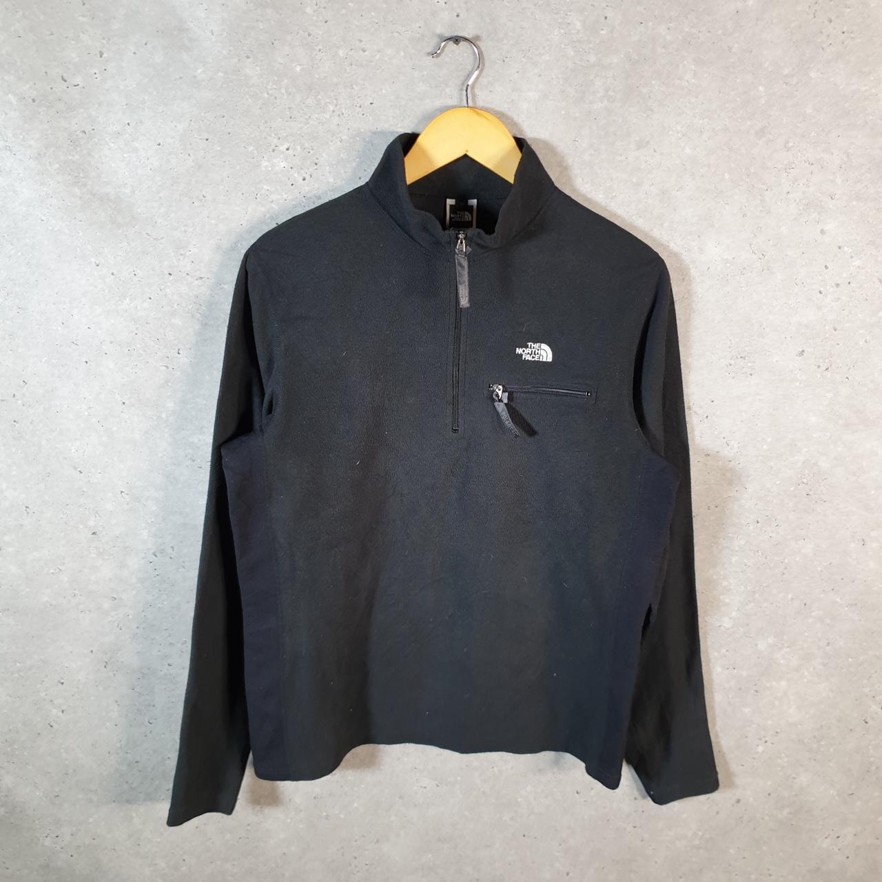 Vintage The North Face TNF Fleece Sweatshirt Mens 1/4 Zip Medium Black Pullover Logo