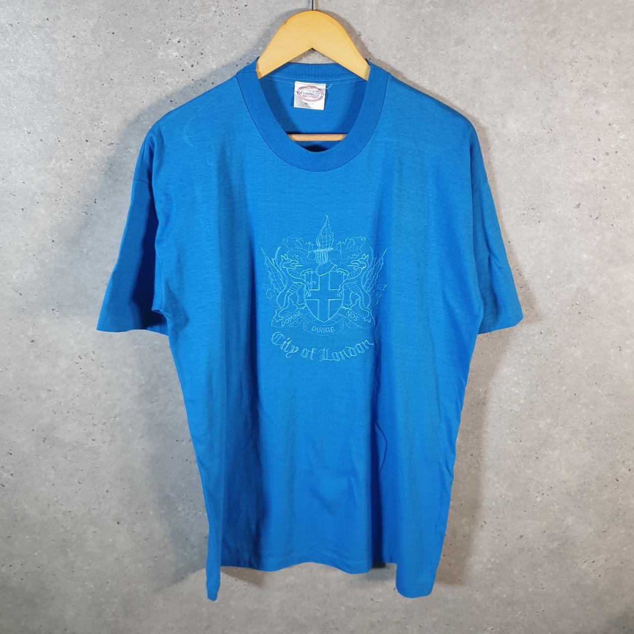 Vintage President City of London 90s USA Single Stitch T Shirt Men’s Medium Blue