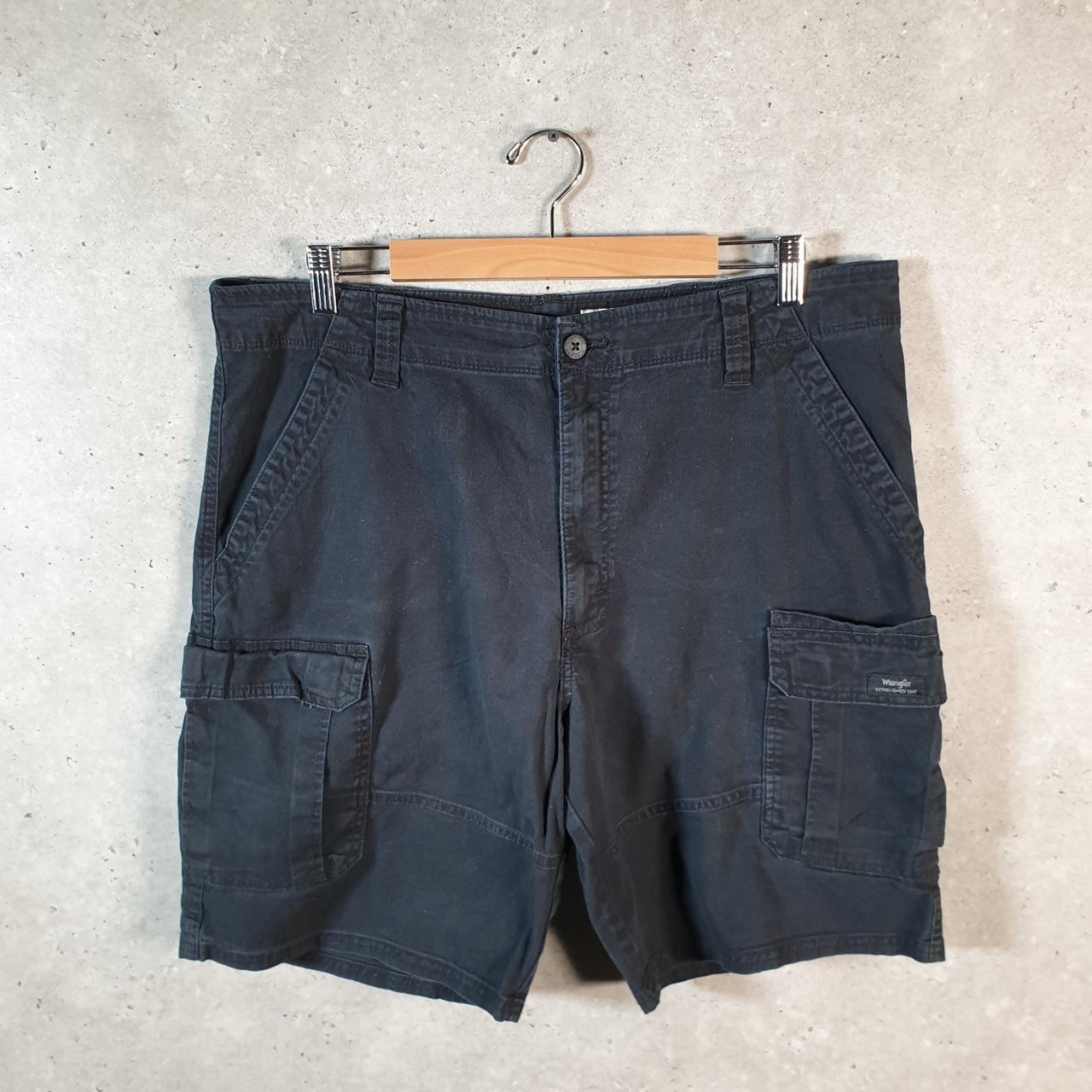 Vintage Wrangler Chino Shorts Jorts Cargo Men’s W38 Black Baggy Cotton