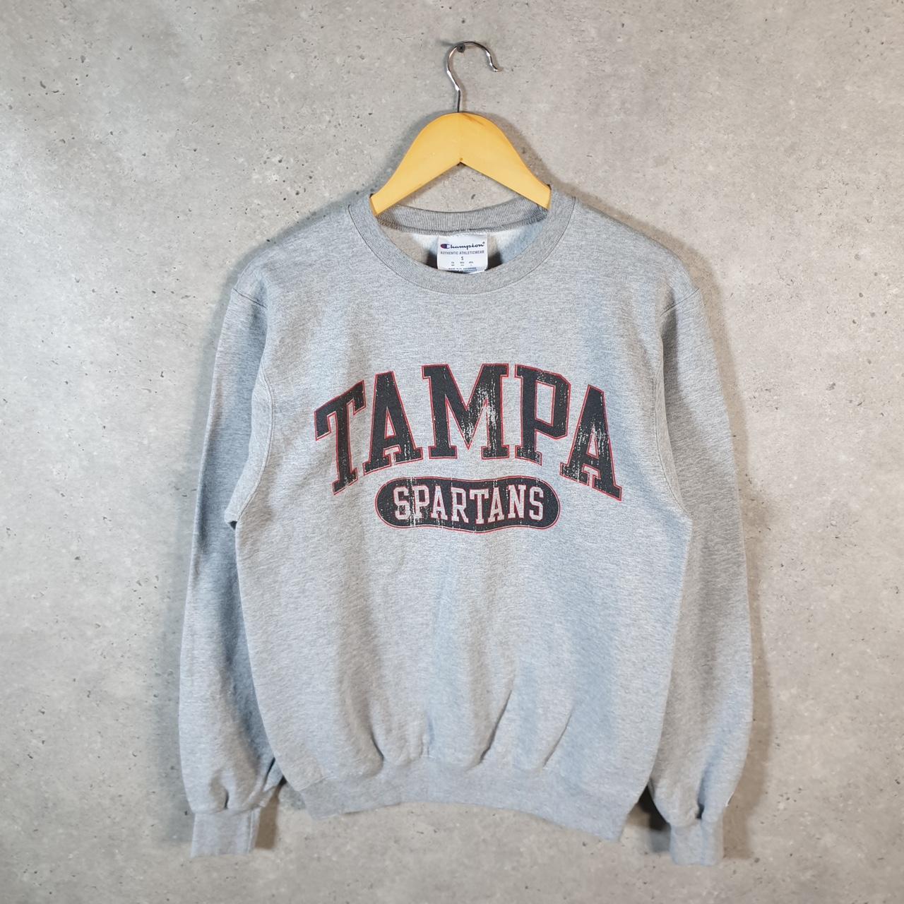 Vintage Champion Tampa Spartans Sweatshirt Men’s S Grey USA Pullover Spellout