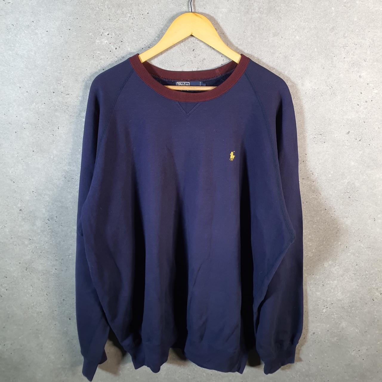 Vintage Ralph Lauren Polo Sweatshirt Men’s XL Navy Blue Cotton Pullover Pony