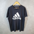 Vintage Adidas Go Tee Performance T Shirt Shirt Men’s XL Black Three Stripes Logo Athletic