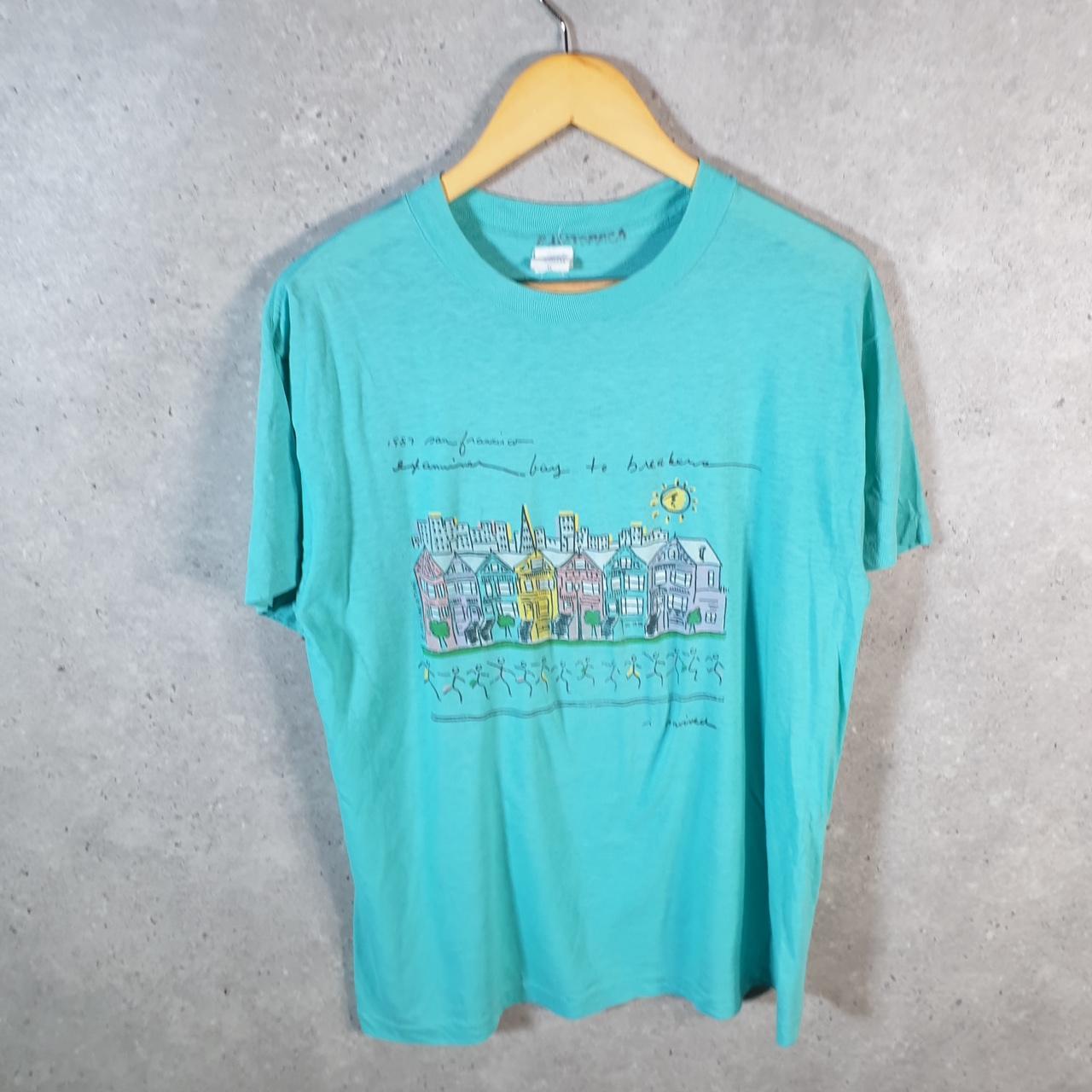 Vintage 1987 Bay To Breakers Race San Francisco Single Stitch T Shirt Men’s Medium Blue