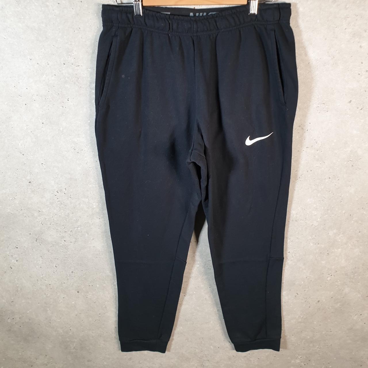 Vintage Nike Dri Fit Sweatpant Joggers Mens Large Black Swoosh Sports Tracksuit Big Fish Vintage