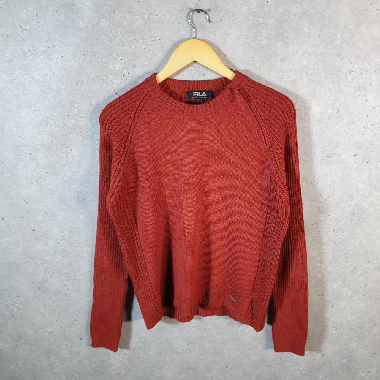 Vintage Fila Knit Sweater Women’s XL Orange Y2K Pullover Casual