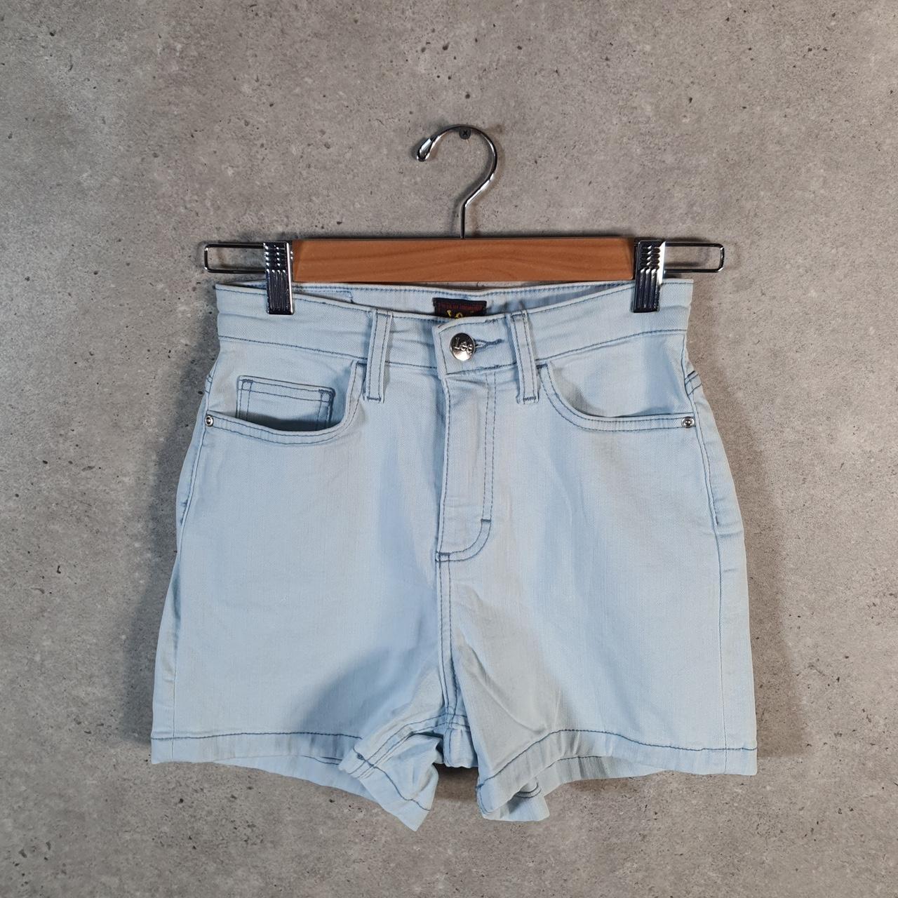 Vintage Lee Baggy Shorts Jorts Cargo Womens W24 Blue Relaxed Denim