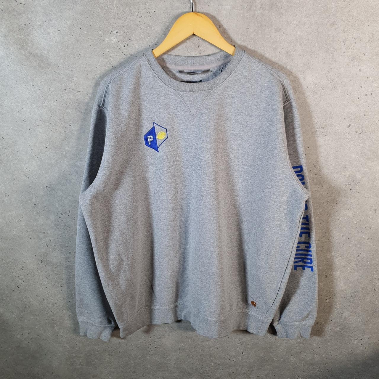 Vintage Carhartt Sweatshirt Mens Large Grey Pullover Blank USA Loose Fit