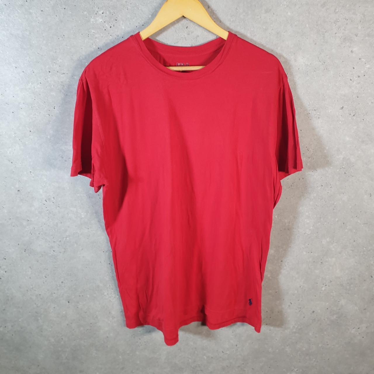 Vintage Ralph Lauren Polo T Shirt Mens Large Red Embroidered Classic Fit Pony C9055