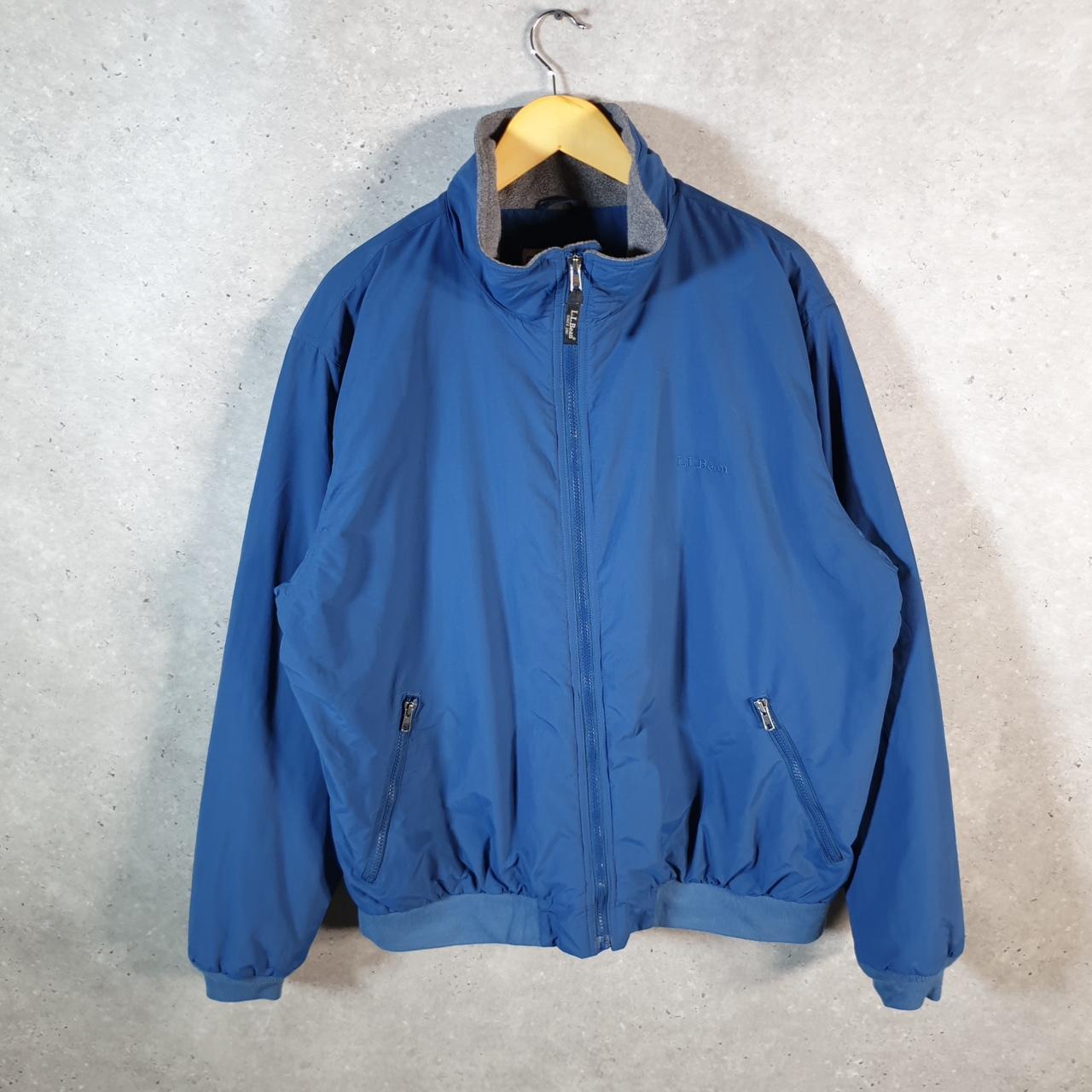 Vintage L.L. Bean Thinsulate Outdoors Warm Up Nylon Jacket Mens XL Blue Full Zip Waterproof