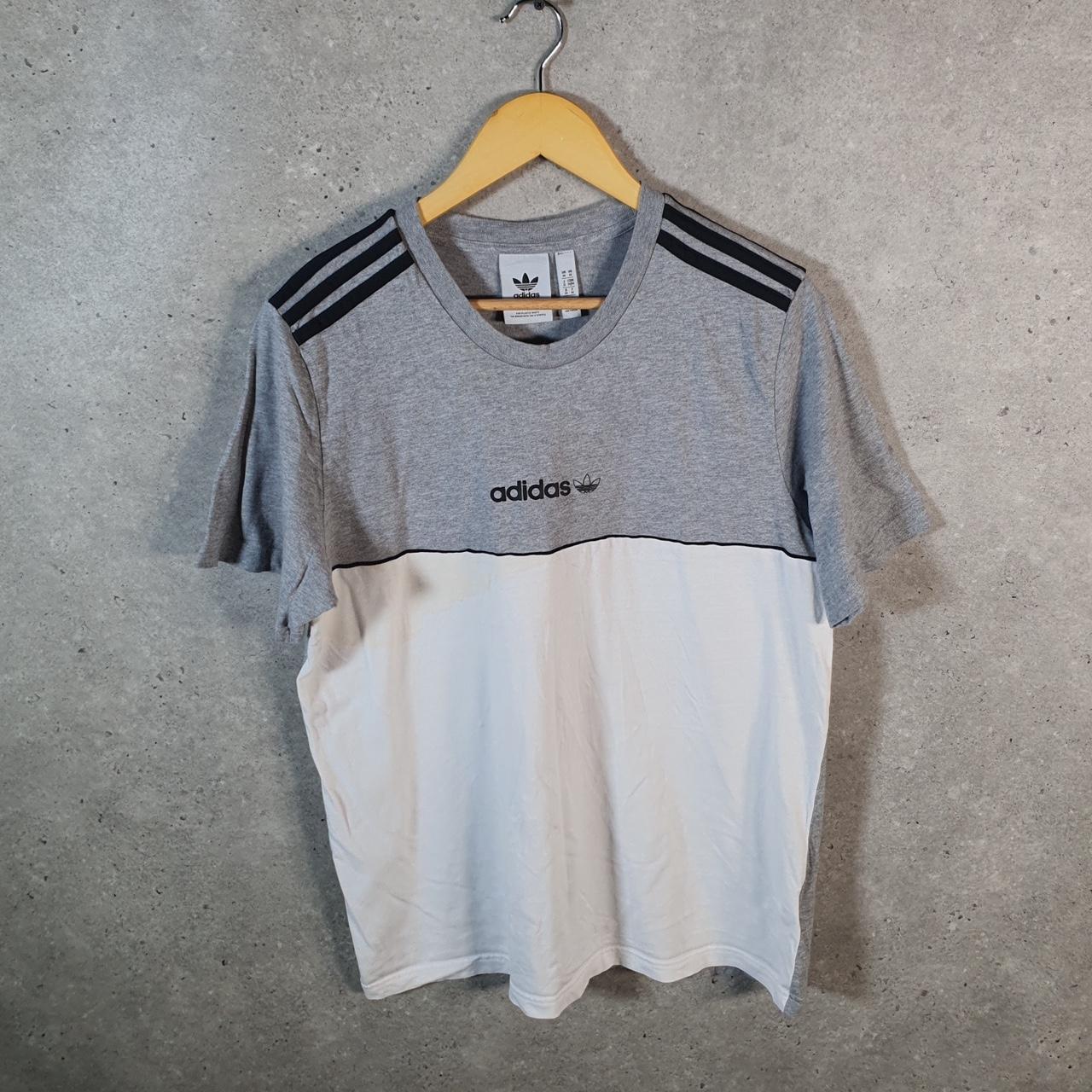 Vintage Adidas Trefoil Spellout T Shirt Shirt Men’s Medium White Logo Athletic C9746