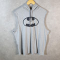 Vintage Batman Gotham City Boxing Gym Hoodie Men’s XL Grey Graphic Cartoon