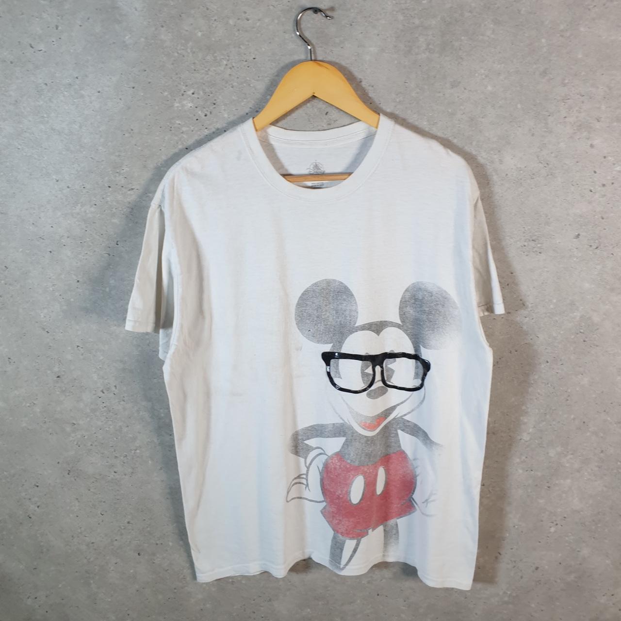 Vintage Disney Land Mickey Mouse T Shirt Men’s Large White Graphic Cartoon