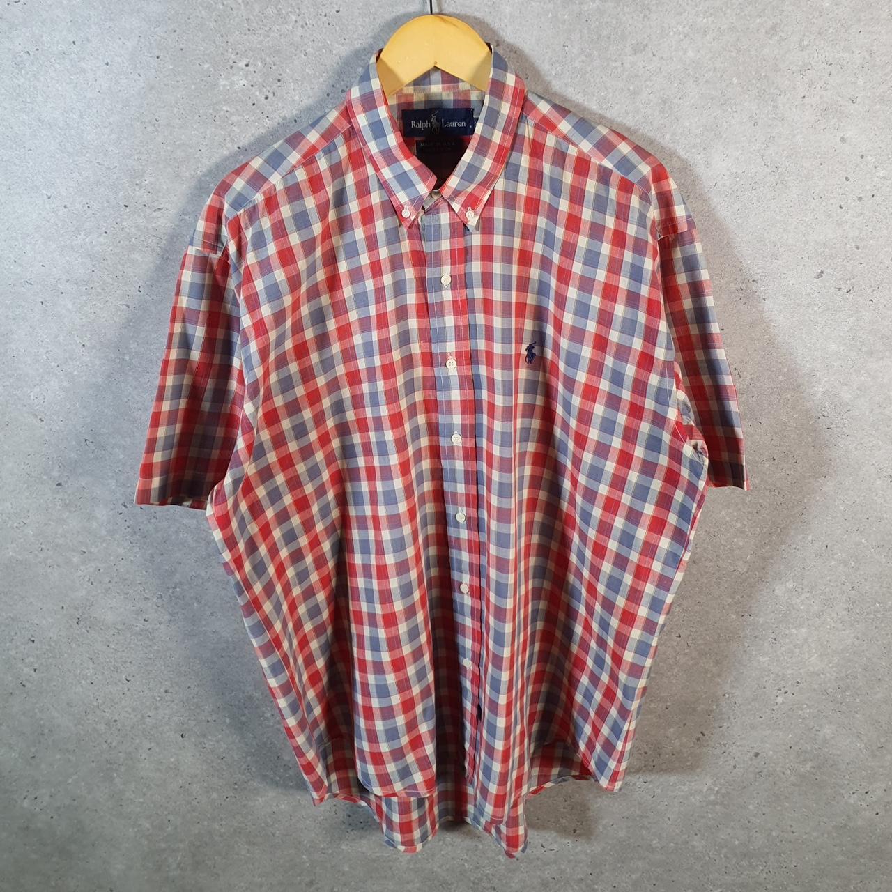 Vintage Ralph Lauren Button Down Shirt Men’s XL Red Checkered Classic USA Pony