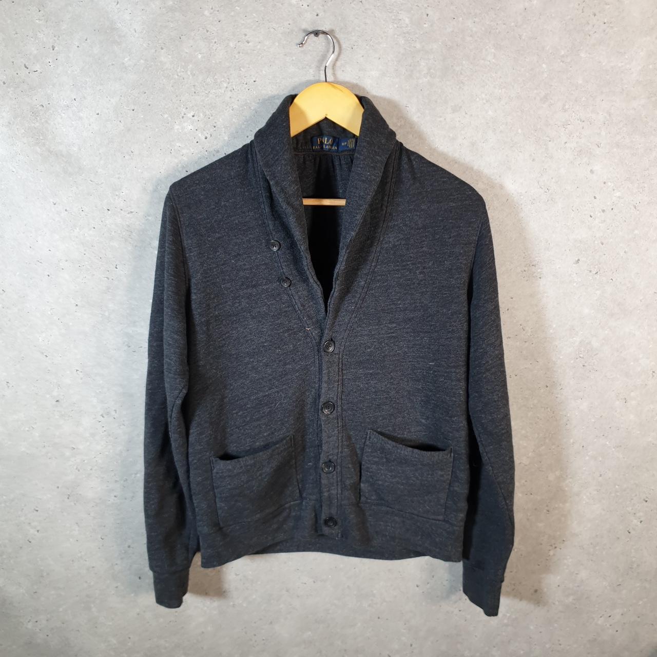 Vintage Ralph Lauren Polo Cardigan Button Up Sweater Men’s Small Grey Cotton