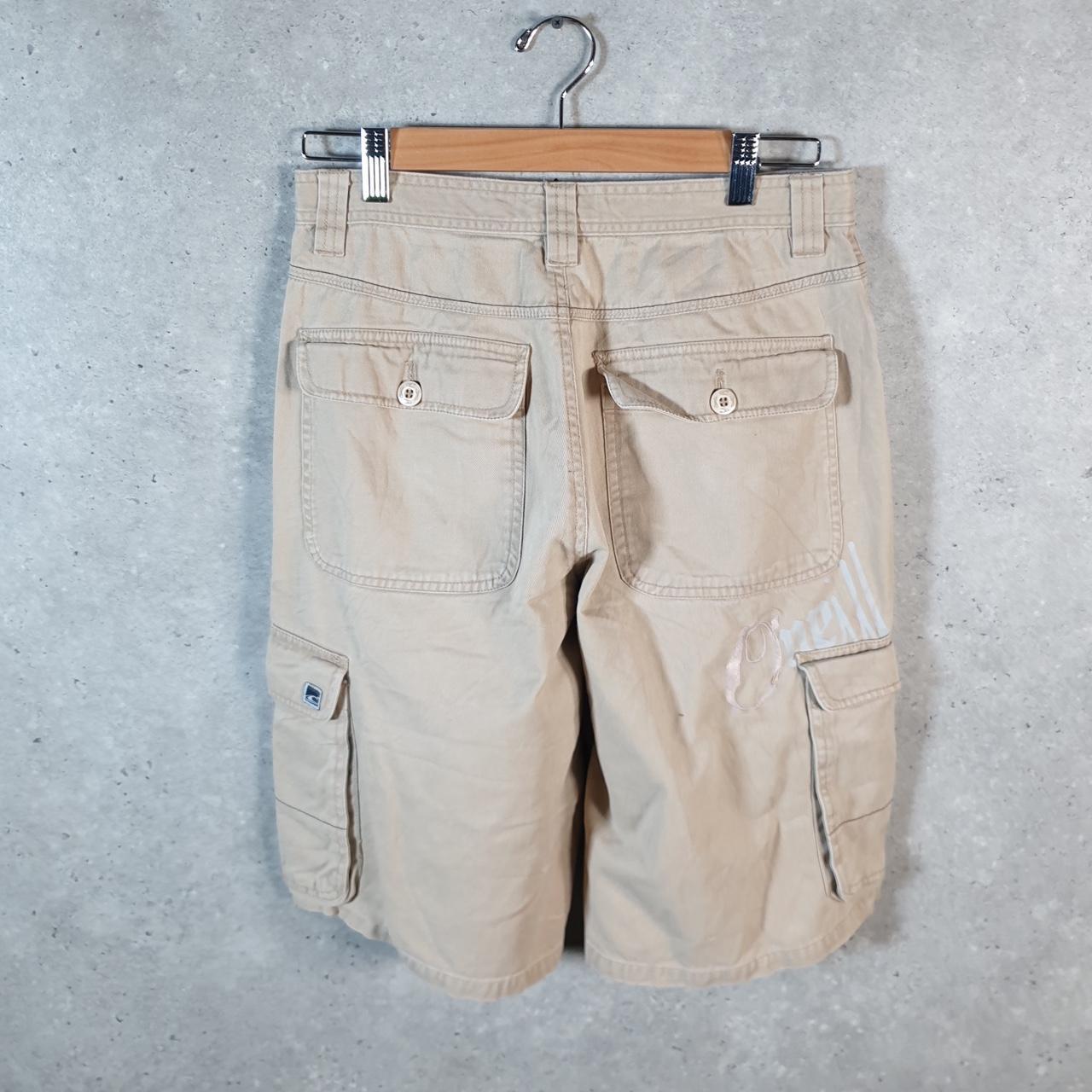 Vintage O’Neill Baggy Y2K Hip Hop Jeans Shorts Jorts Mens W29 Beige Denim USA Big Fish Vintage