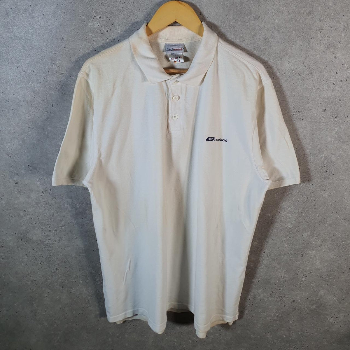 Vintage Puma Spellout Polo Shirt Men’s Large White sports Logo Athletic