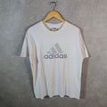 Vintage Adidas Spellout T Shirt Shirt Men’s Medium White Logo Athletic C9668