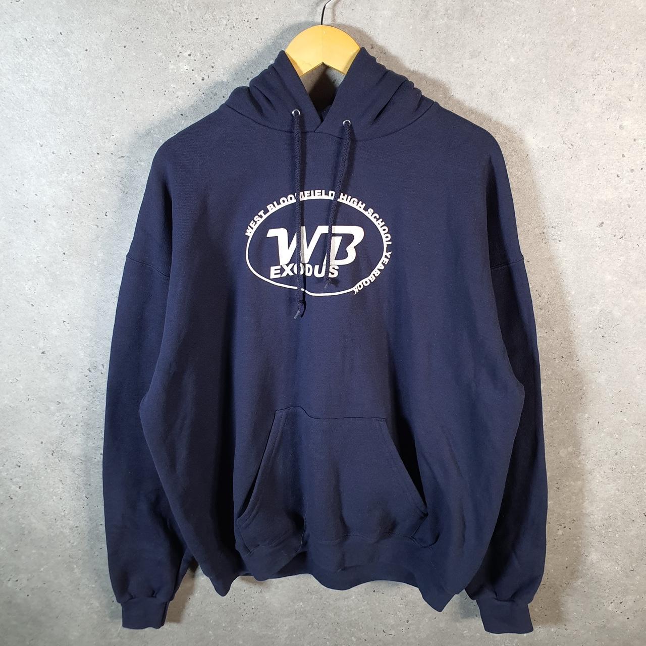 Vintage Lee Heavyweight Hoodie Men’s XL Navy West Bloomfield School Exodus