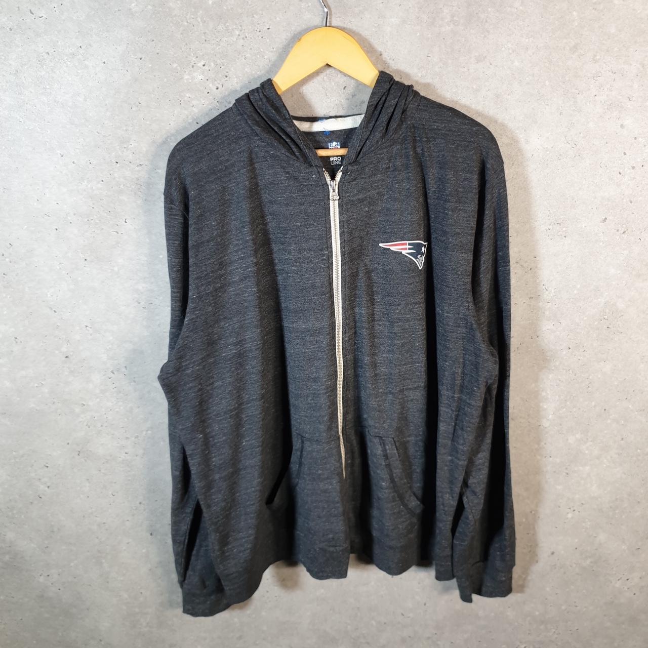 Vintage NFL New England Patriots Hoodie Mens XL Grey Full Zip USA Pro Sport
