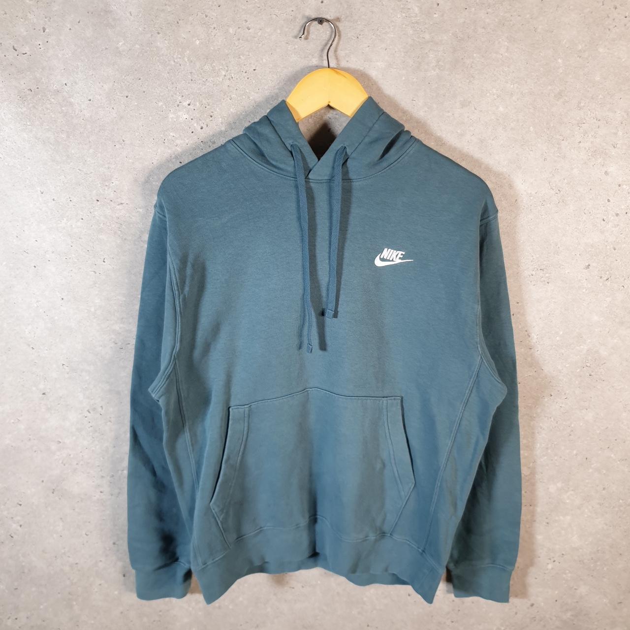 Vintage Nike Club Hoodie Men’s Small Blue Embroidered Y2K Pullover