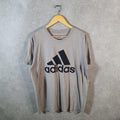 Vintage Adidas Go Tee Performance T Shirt Shirt Men’s XL Brown Three Stripes Logo Athletic