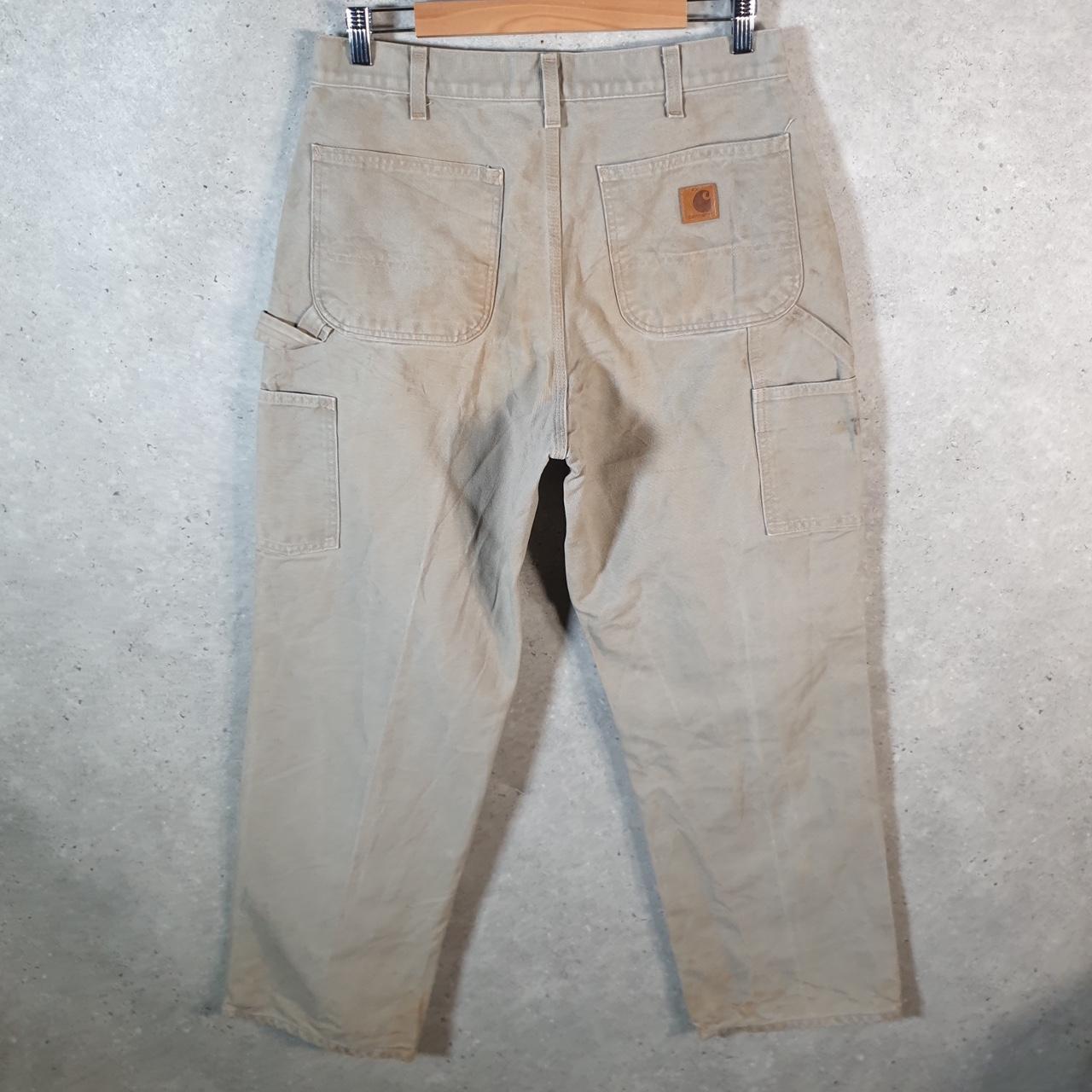 Vintage Carhartt Carpenter Trousers Mens W32 L32 Brown Loose Fit Workwear