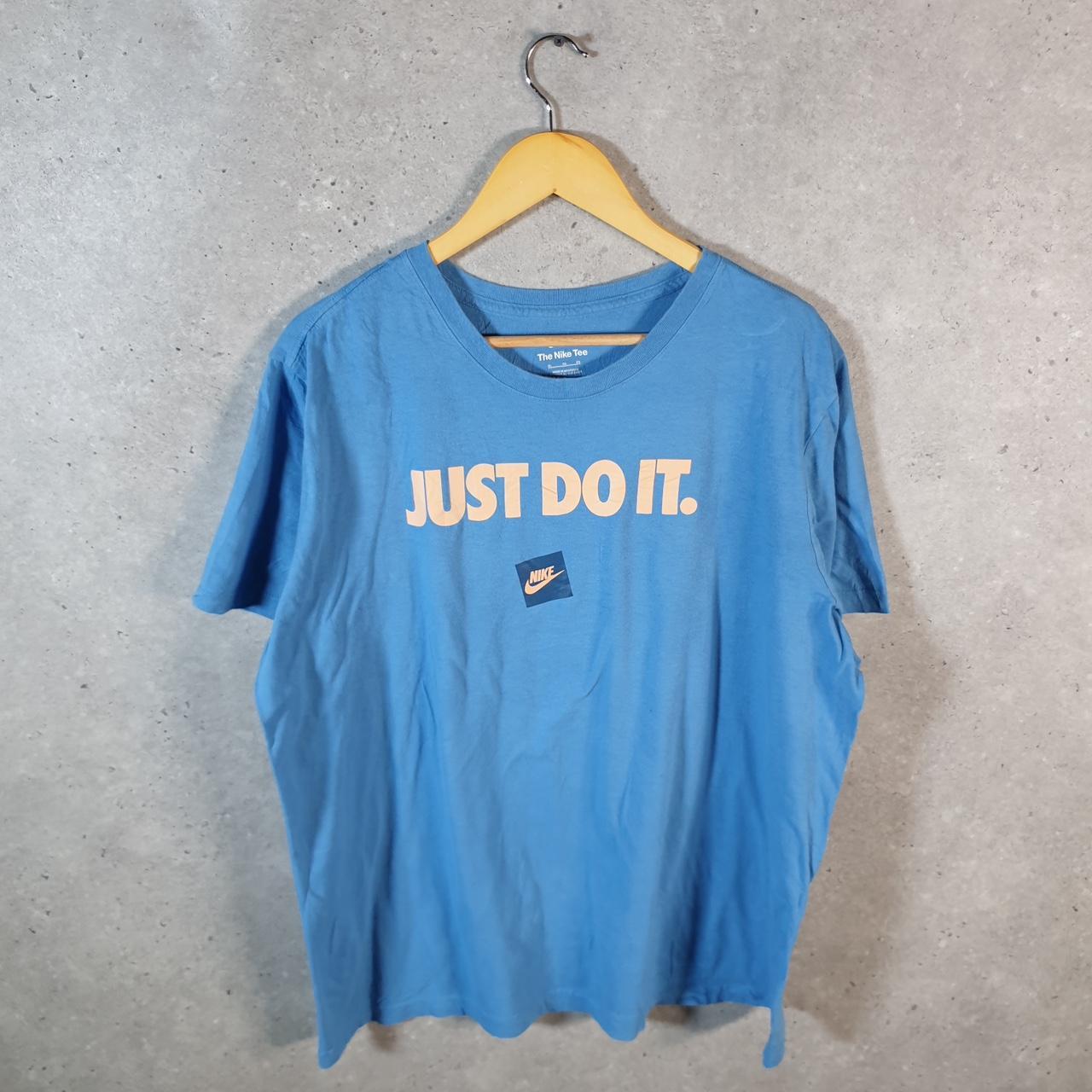 Vintage Nike Just Do It T Shirt Men’s XL Blue Swoosh Logo Athletic