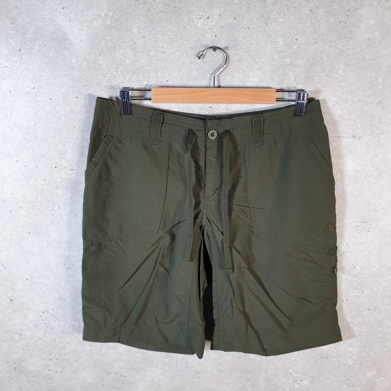 Vintage The North Face TNF Shorts Jorts Chino Cargo Womens UK12 Green Baggy Cotton