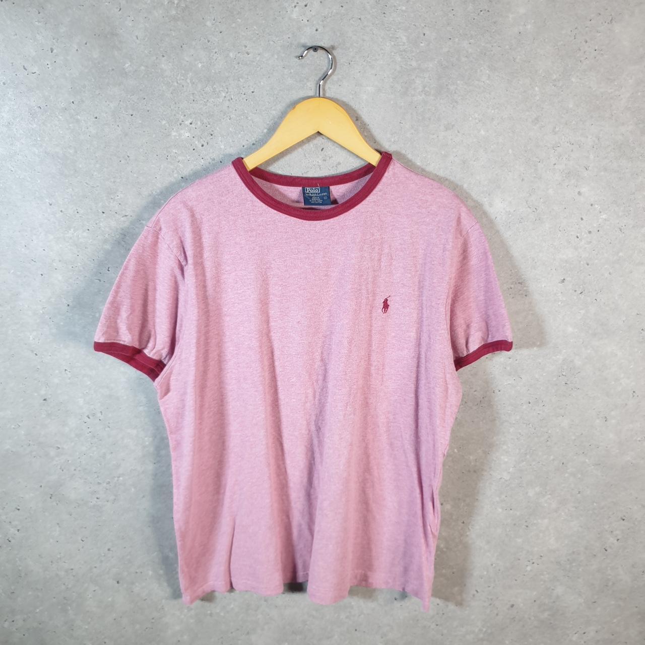 Vintage Ralph Lauren Polo T Shirt Men’s Large Pink Embroidered Classic Fit Pony C9038