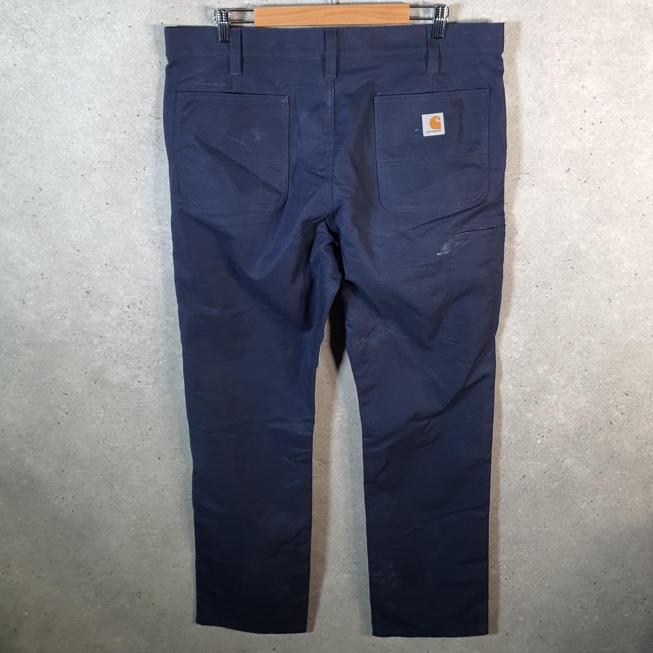Vintage Carhartt Carpenter Trousers Mens W38 L34 Navy Blue Relaxed Fit Workwear USA