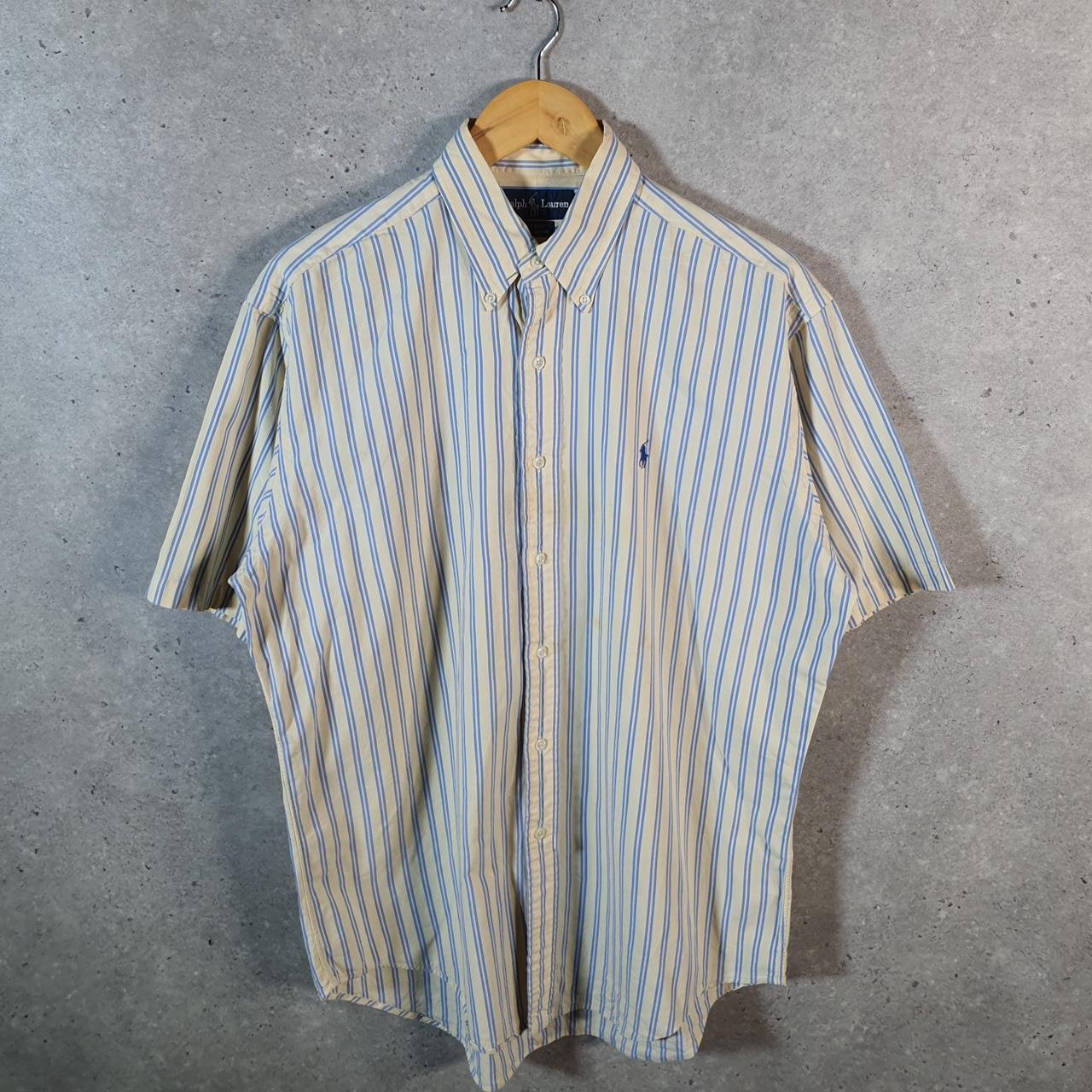 Vintage Ralph Lauren Button Down Shirt Men’s Medium Yellow Blake Cotton Pony Casual Big Fish Vintage