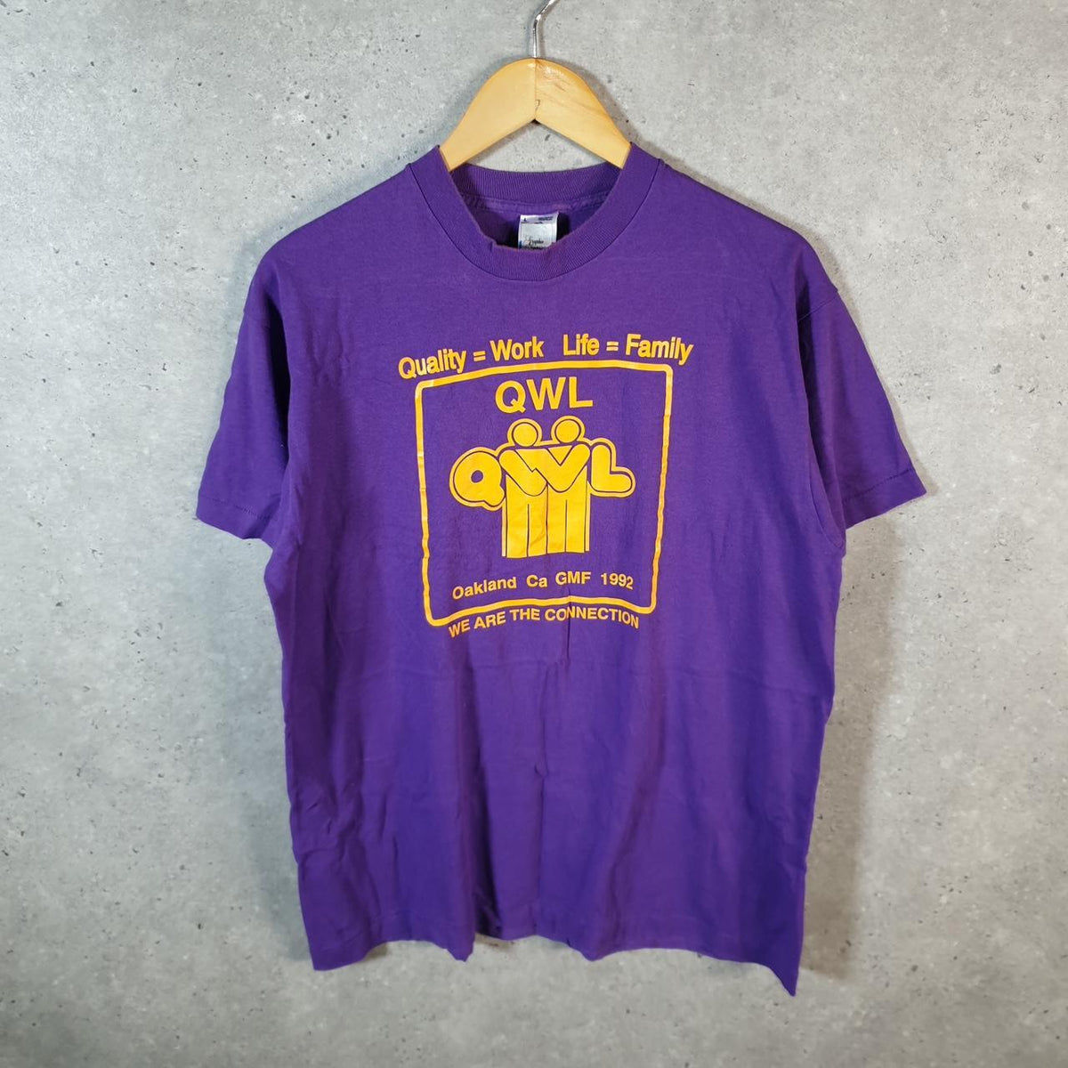 Vintage Fruit of the Loom USA 1992 Oakland Connection Single Stitch T Shirt Men’s Large Purple Big Fish Vintage