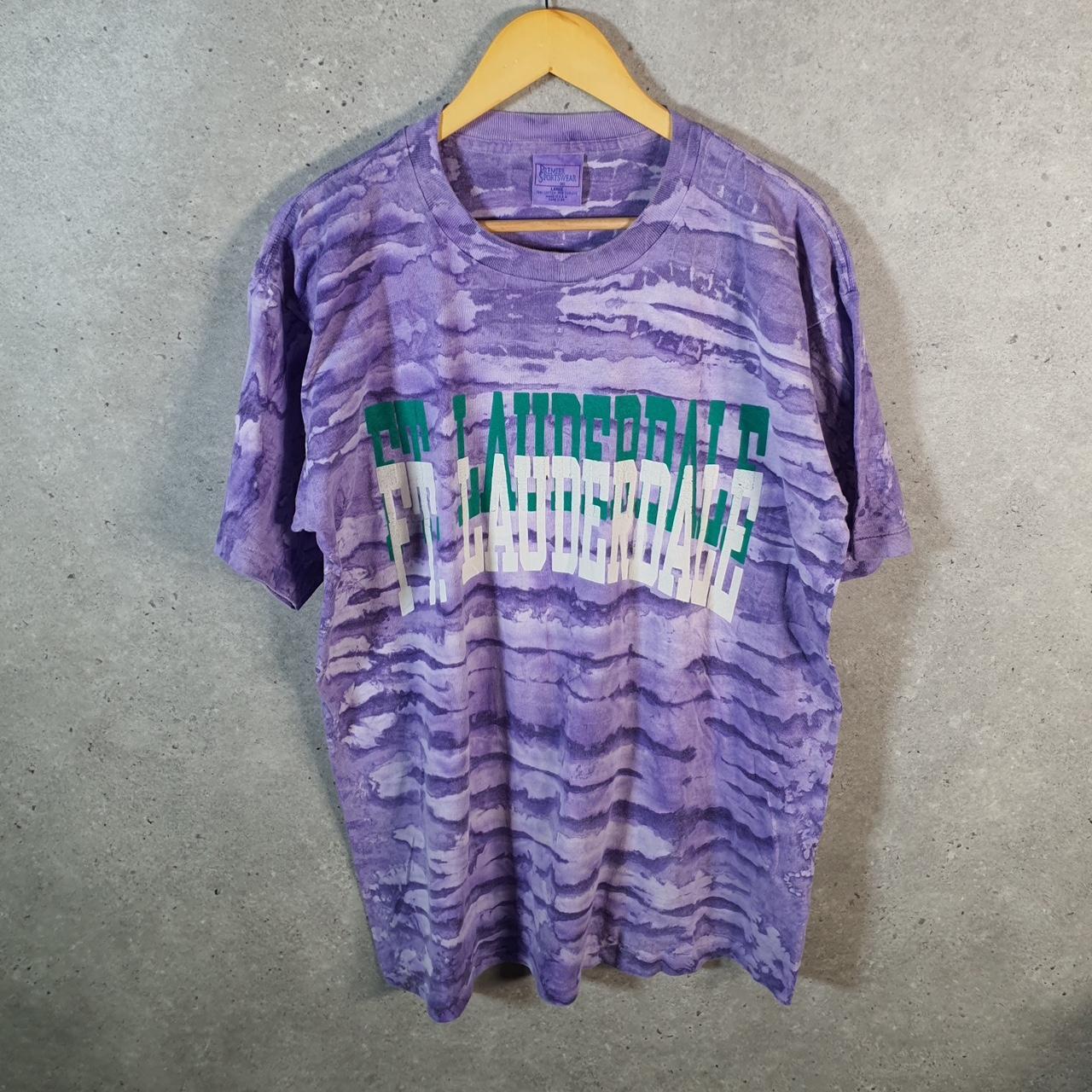Vintage Premium Sportswear Fort Lauderdale 90s USA Single Stitch T Shirt Men’s Large Purple