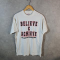 Vintage Sof Tee TeeJays Believe & Achieve Ferrahian School Single Stitch T Shirt Men’s Large White Big Fish Vintage