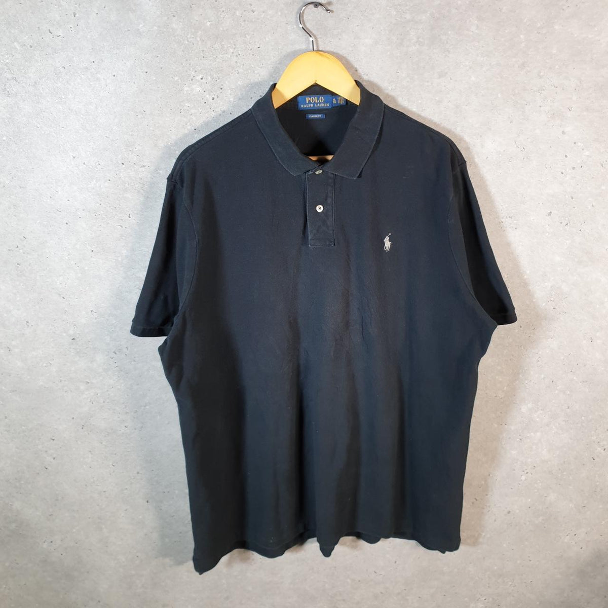 Vintage Ralph Lauren Polo Shirt Men’s XL Black Classic Fit Embroidered Pony