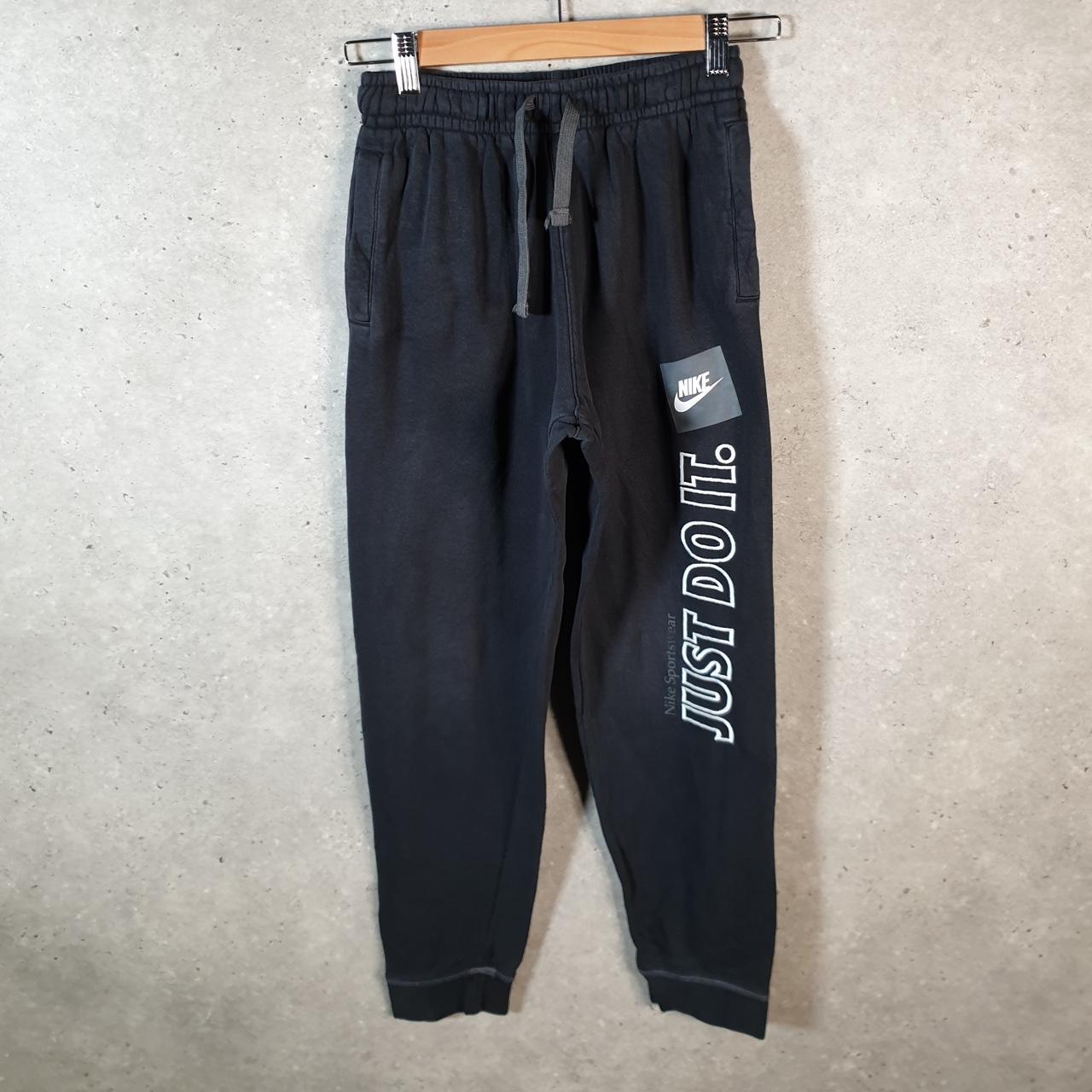 Vintage Nike Just Do It Sweatpant Joggers Womens Large Black Swoosh Sports Tracksuit Big Fish Vintage