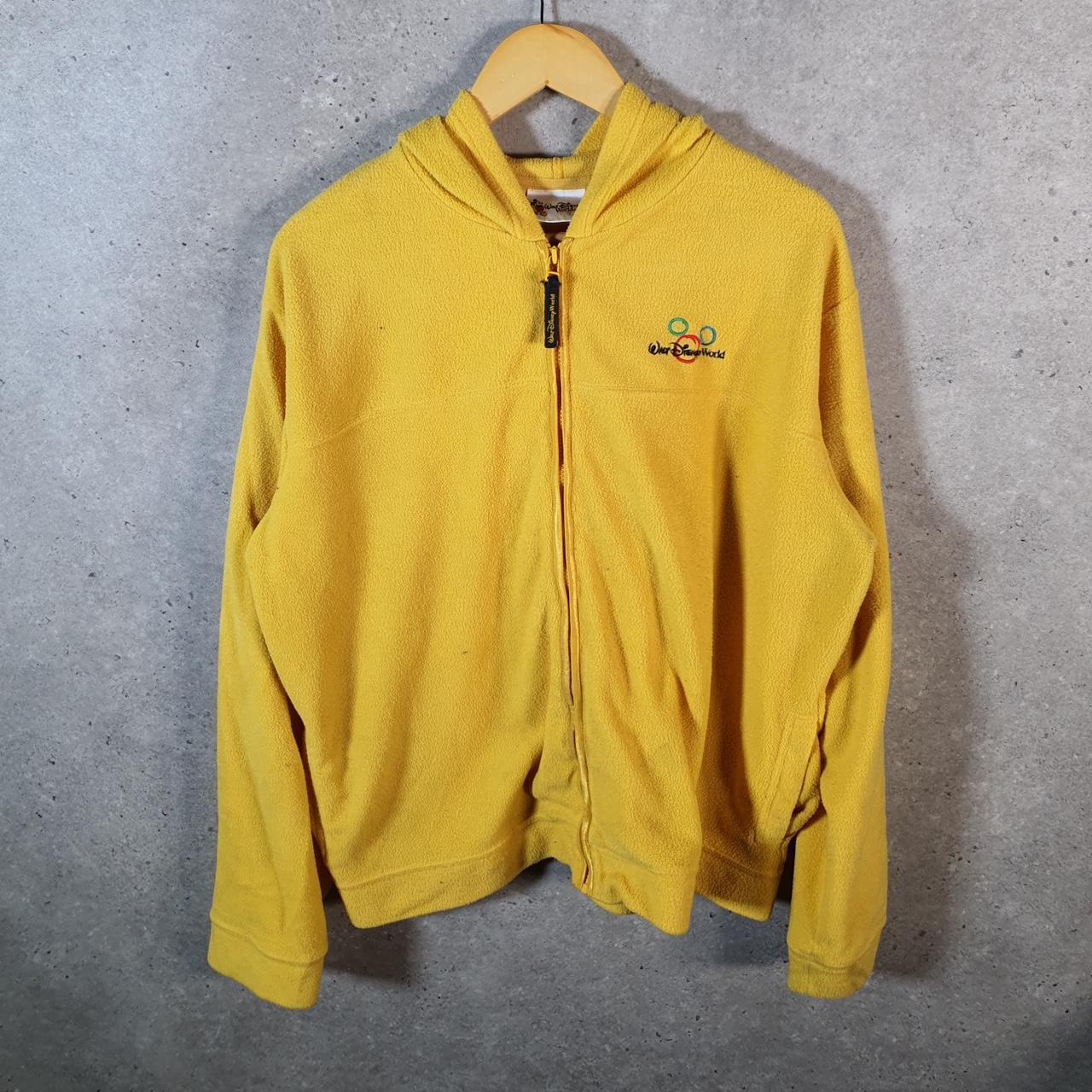 Disney Mickey Mouse Fleece Full Zip Hoodie Womens 2XL Yellow Embroidered Logo